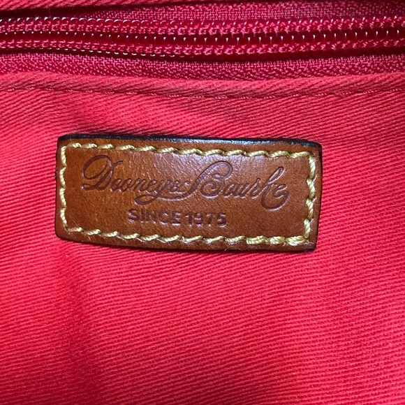 Classic Dooney & Bourke Nylon Drawstring Black and Red Interior Bucket Bag EUC - Picture 8 of 9